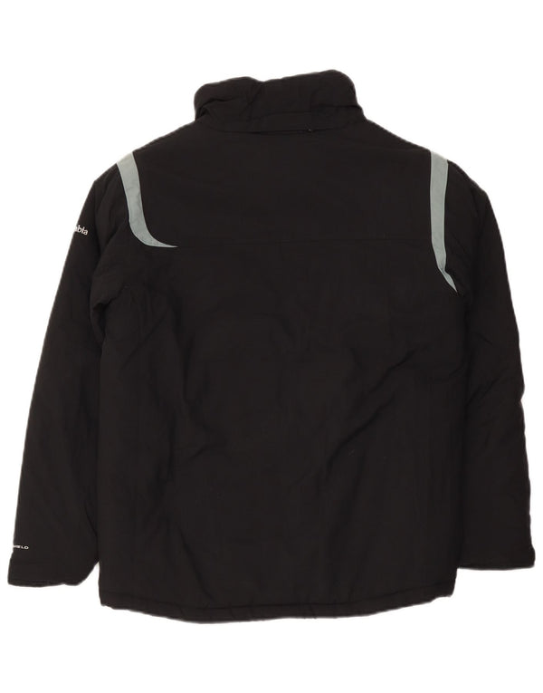 Columbia Wattierte Jacke mit Kapuze für Jungen, 14–15 Jahre, schwarzes Colourblock-Nylon