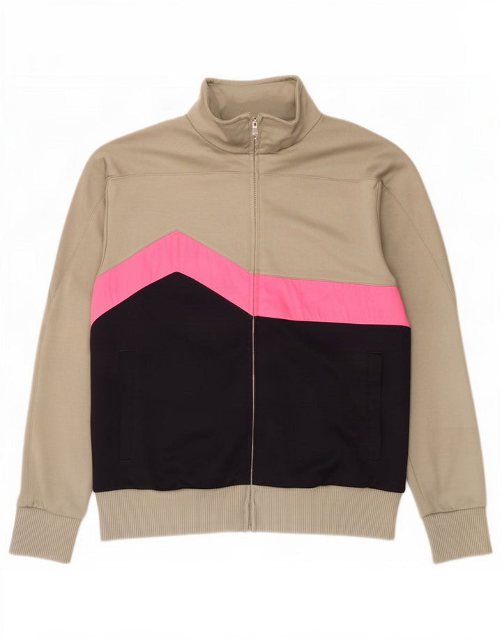 Umbro Herren-Trainingsanzug-Top-Jacke, große Khaki-Farbblock-Baumwolle