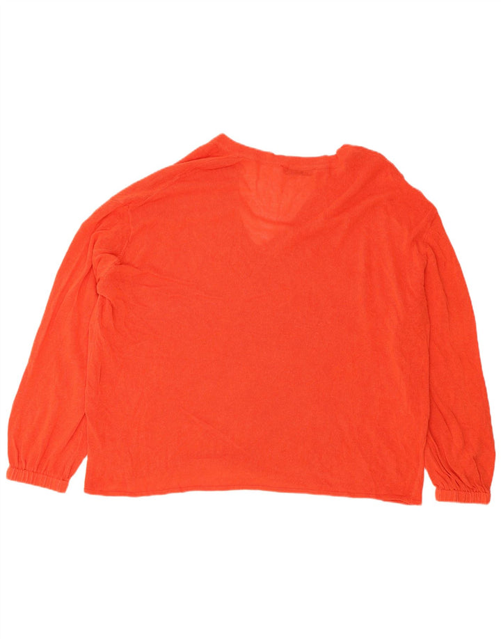 Übergroßer Pullover mit V-Ausschnitt von Zara für Damen, Gr. 14, mittelorange