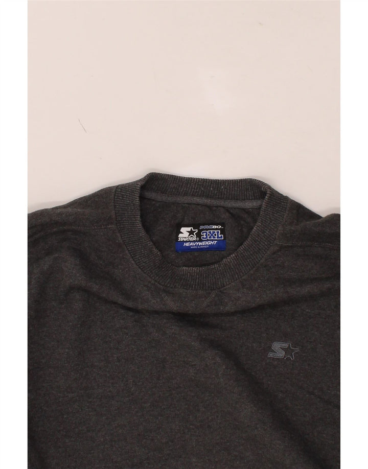 STARTER Mens Sweatshirt Jumper 3XL Grey Vintage Starter and Second-Hand Starter from Messina Hembry 