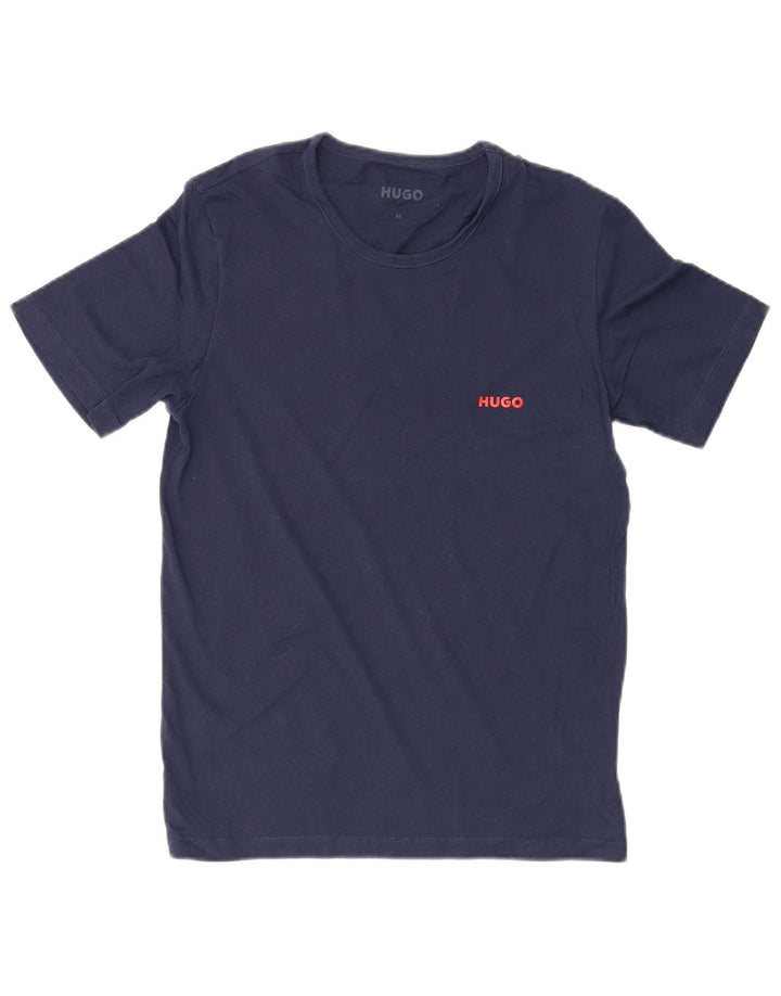 Hugo Boss Herren T-Shirt Top Medium Marineblau Baumwolle