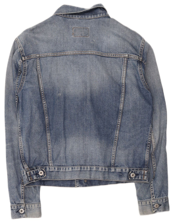 Nike Damen Jeansjacke UK 14 Mittelblaue Baumwolle