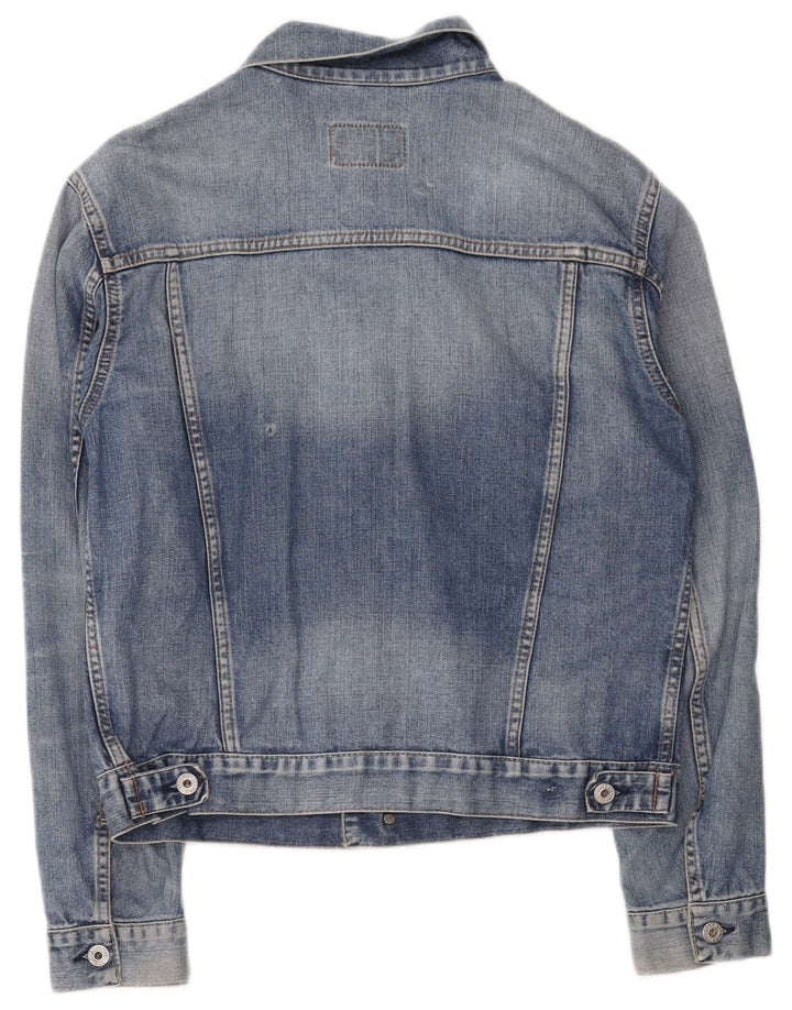 Nike Damen Jeansjacke UK 14 Mittelblaue Baumwolle