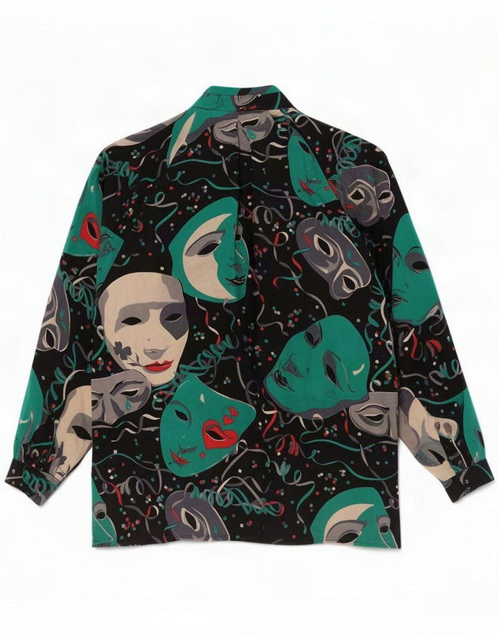 i Blues Womens Oversized Graphic Shirt Bluse IT 42 Medium Black