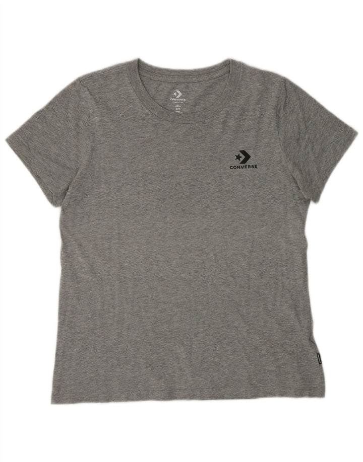 Converse Damen T-Shirt Top UK 12 Mittelgraue Baumwolle