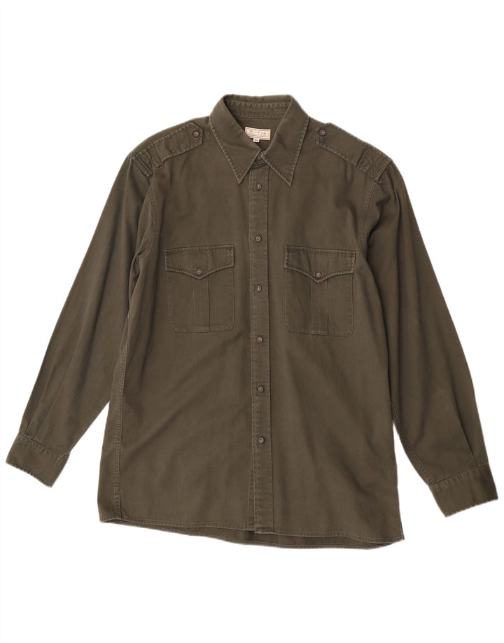 Rifle Herren-Militärhemd aus mittlerer Khaki-Baumwolle