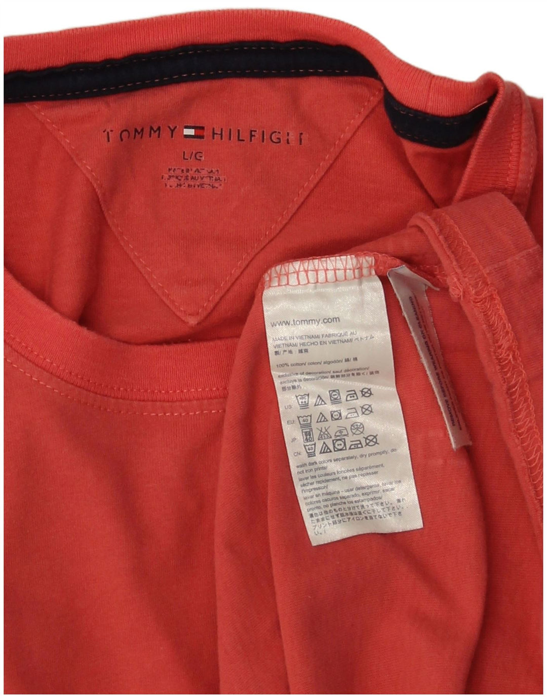 Tommy Hilfiger Herren T-Shirt Top Large Rosa Baumwolle