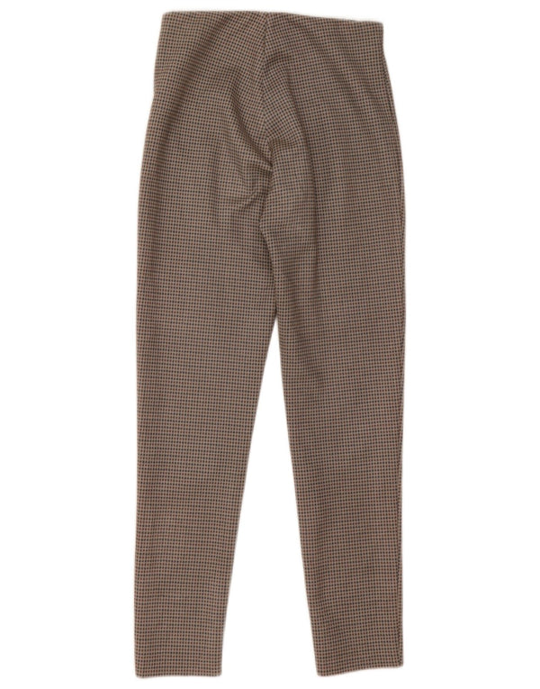 Zara Damen Leggings UK 4 XS Graues Hahnentritt-Polyester