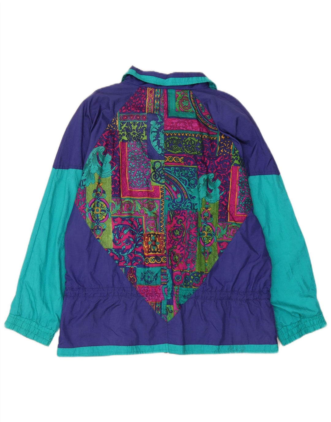 Westbound Damen Übergroße Regenjacke UK 10 Small Marineblaues Paisley-Nylon