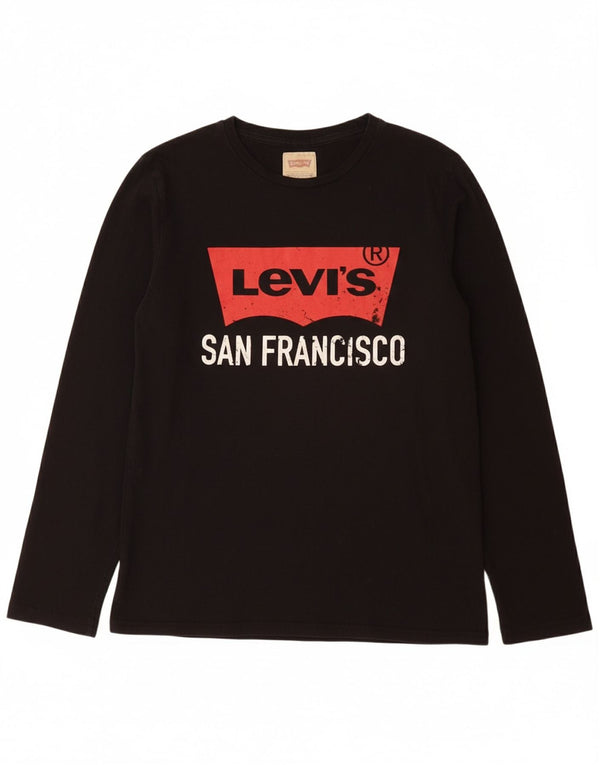 LEVI'S Langarmshirt mit Grafik für Jungen, 15–16 Jahre, schwarze Baumwolle