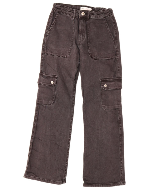 Zara Cargo-Jeans für Mädchen mit weitem Bein, 11–12 Jahre, W24 L26, Grau