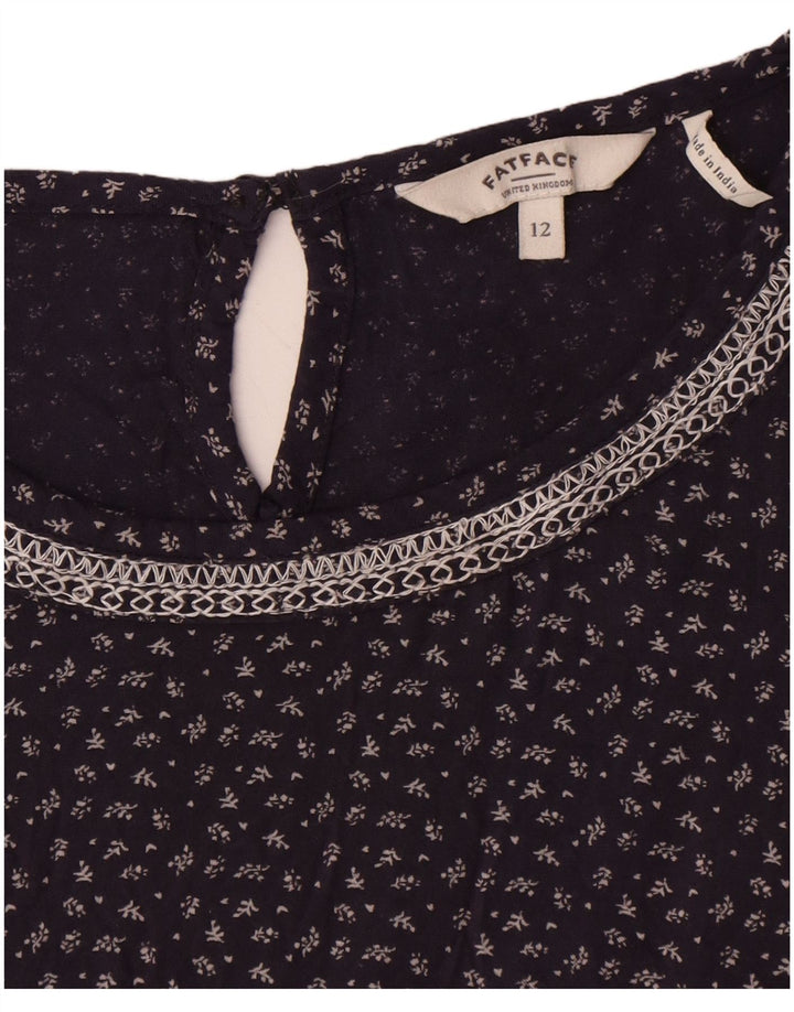 Fat Face Damen-Etuikleid, Gr. 42, mittleres Marineblau mit Blumenmuster, Viskose