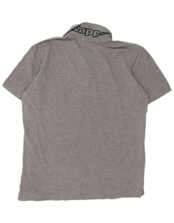 Kappa Herren-Poloshirt mit Grafik, 2XL, grau meliert, Baumwolle