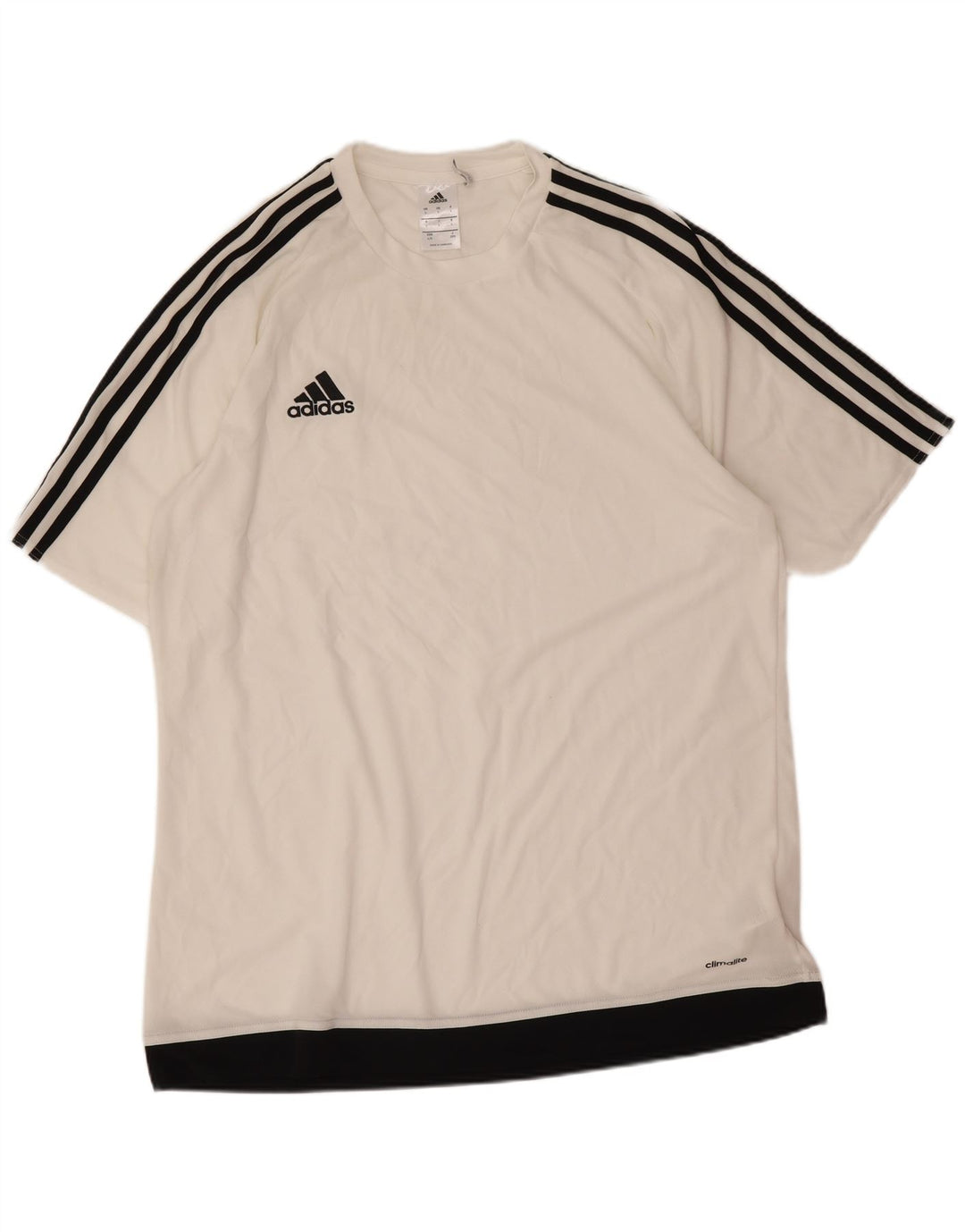 Adidas Herren Climalite T-Shirt Top Large Weiß Colourblock Polyester