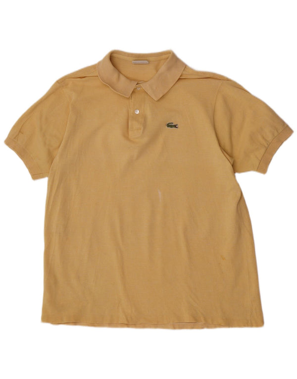 Lacoste Herren-Poloshirt, Größe 5, groß, gelbe Baumwolle