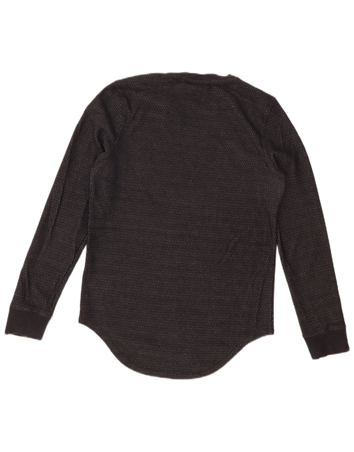 DKNY Herren Top Langarm XS Schwarz Baumwolle