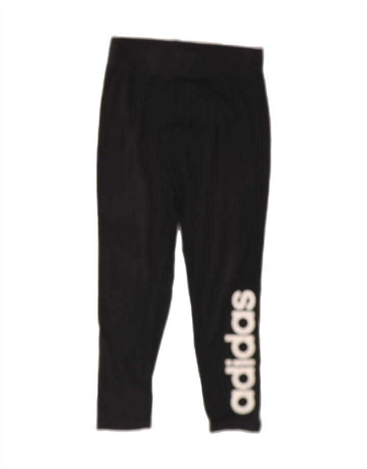 ADIDAS Womens Graphic Leggings UK 12/14 Medium Black Vintage Adidas and Second-Hand Adidas from Messina Hembry 