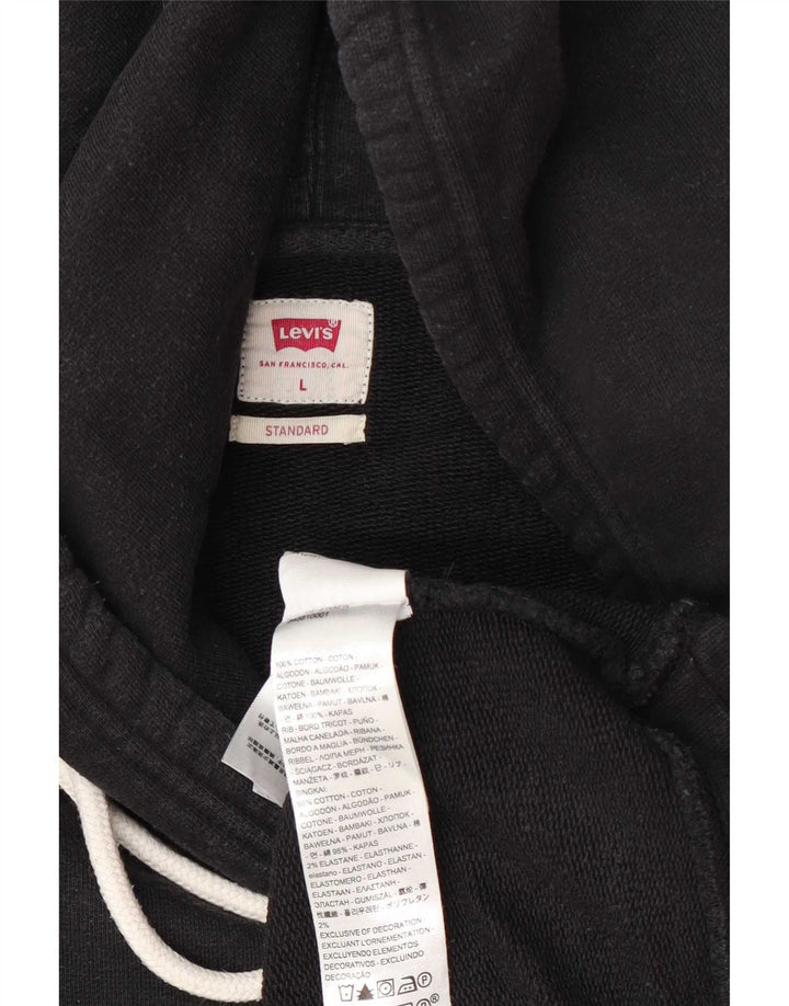 Levi's Herren-Kapuzenpullover mit Standard-Passform, groß, aus schwarzer Baumwolle