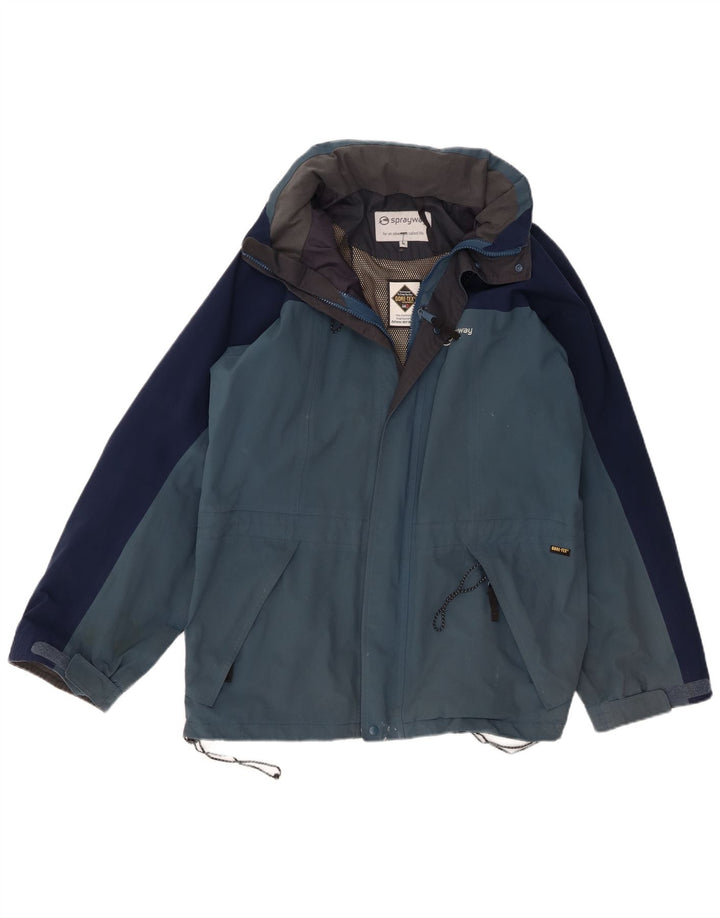 Sprayway Herren-Regenjacke mit Kapuze, UK 38, Mittel, Marineblau, Farbblock