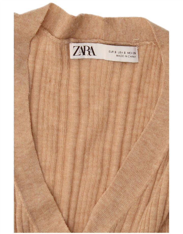 ZARA Damen-Cardigan-Pullover UK 10 Small Beige