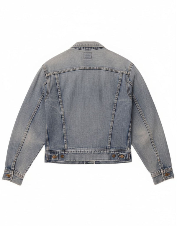 Lee Damen Crop Denim Jacke UK 12 Mittelblau