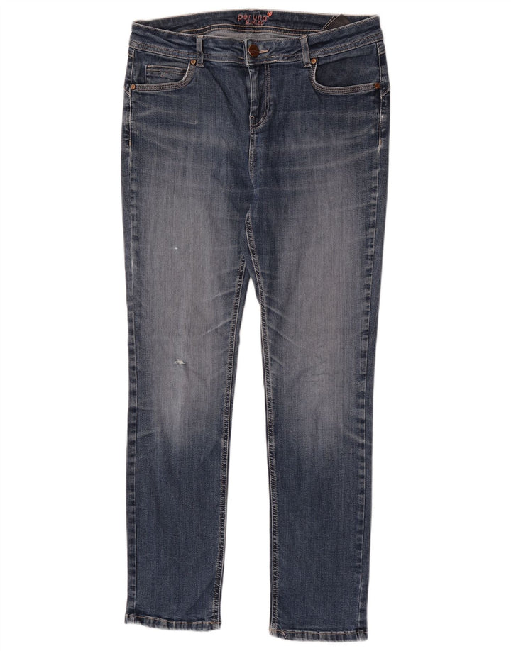 Marks & Spencer Damen Slim Jeans W32 L30 Blaue Baumwolle