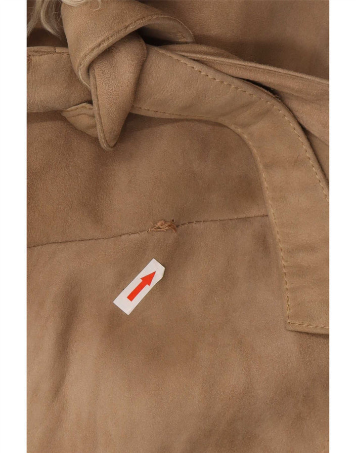 Vintage Damen Lammfellmantel UK 8 Small Beige