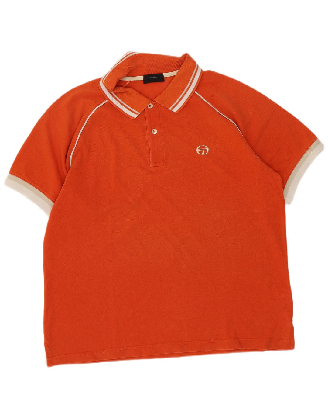 Sergio Tacchini Herren-Poloshirt, EU 50, Mittelorange, Colourblock-Baumwolle