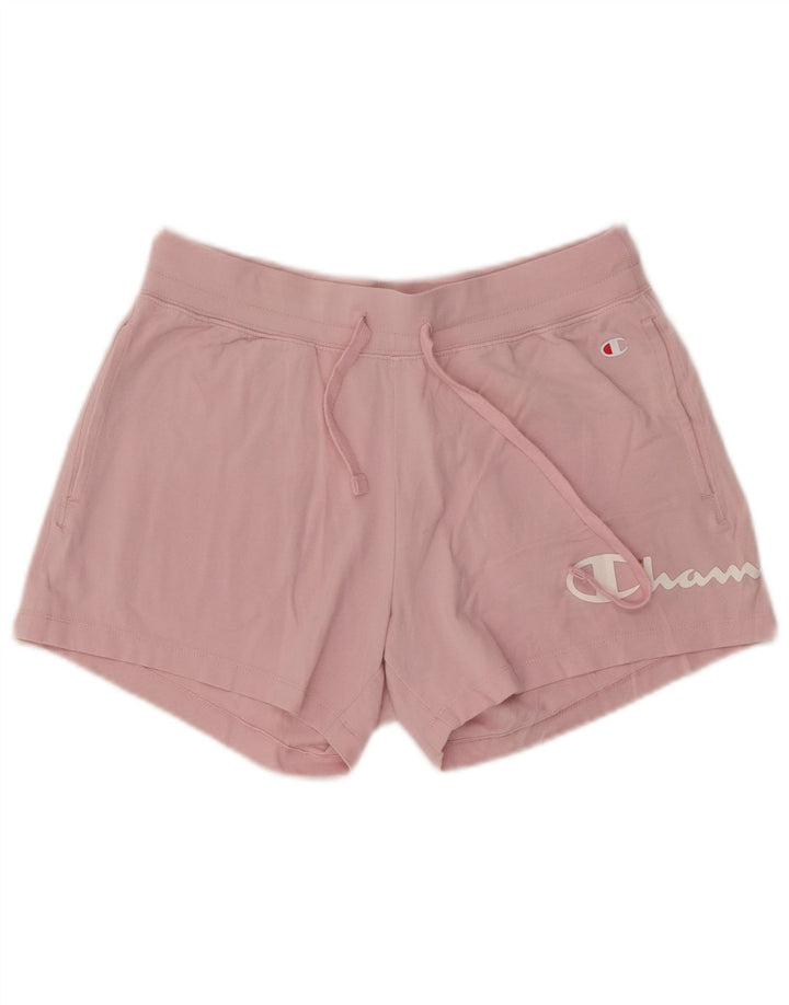 Champion Womens Graphic Sport Shorts UK 12 Mittelrosa Baumwolle