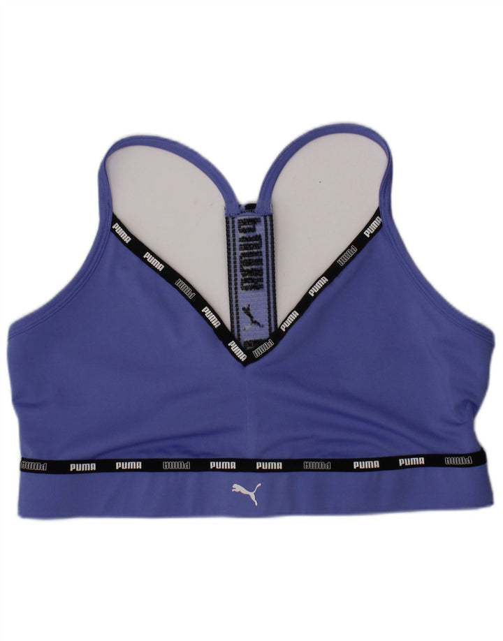 Puma Damen Grafik-Sport-BH-Oberteil, Mittelblau, Polyester, Sport