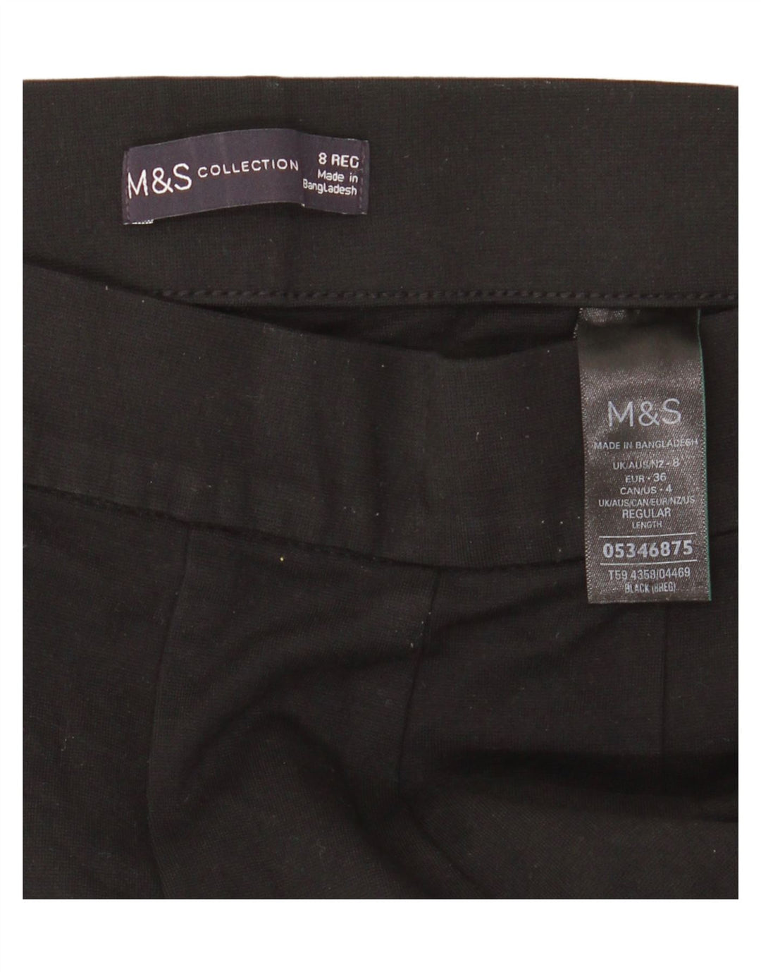 Marks & Spencer Damen Gerade Freizeithose UK 8 Small Schwarze Viskose