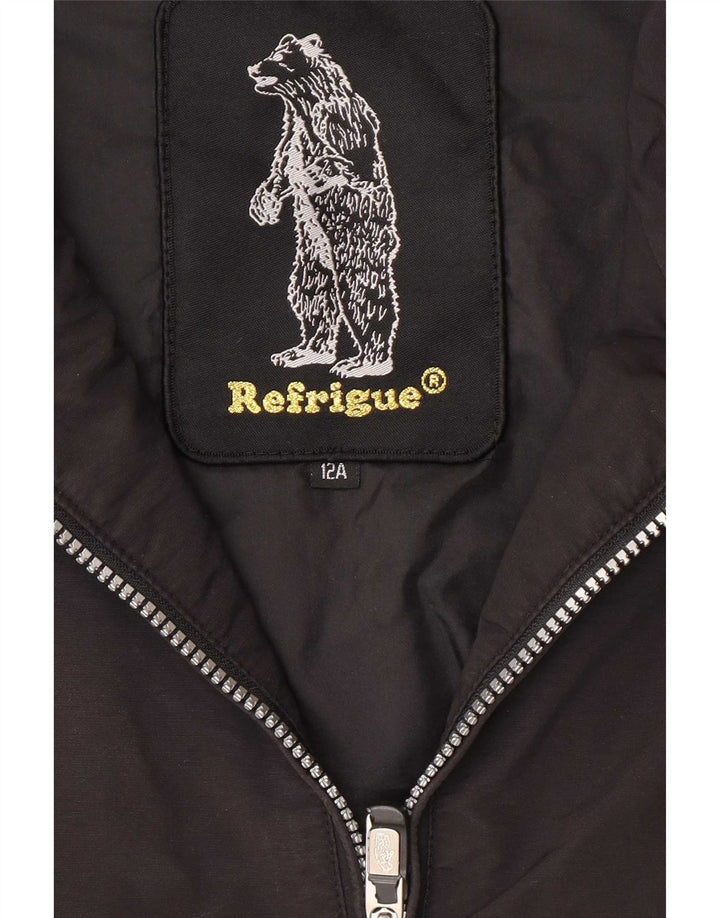Refrigue Bomberjacke für Jungen, 13–14 Jahre, schwarzes Nylon