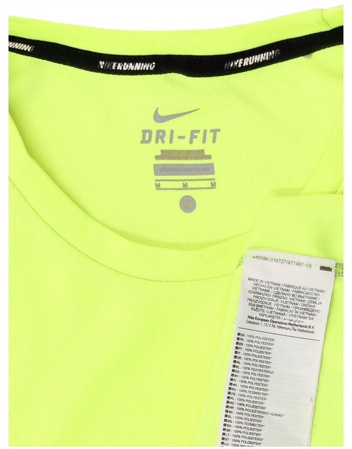 Nike Herren Dri Fit T-Shirt Top Mittelgelbes Polyester
