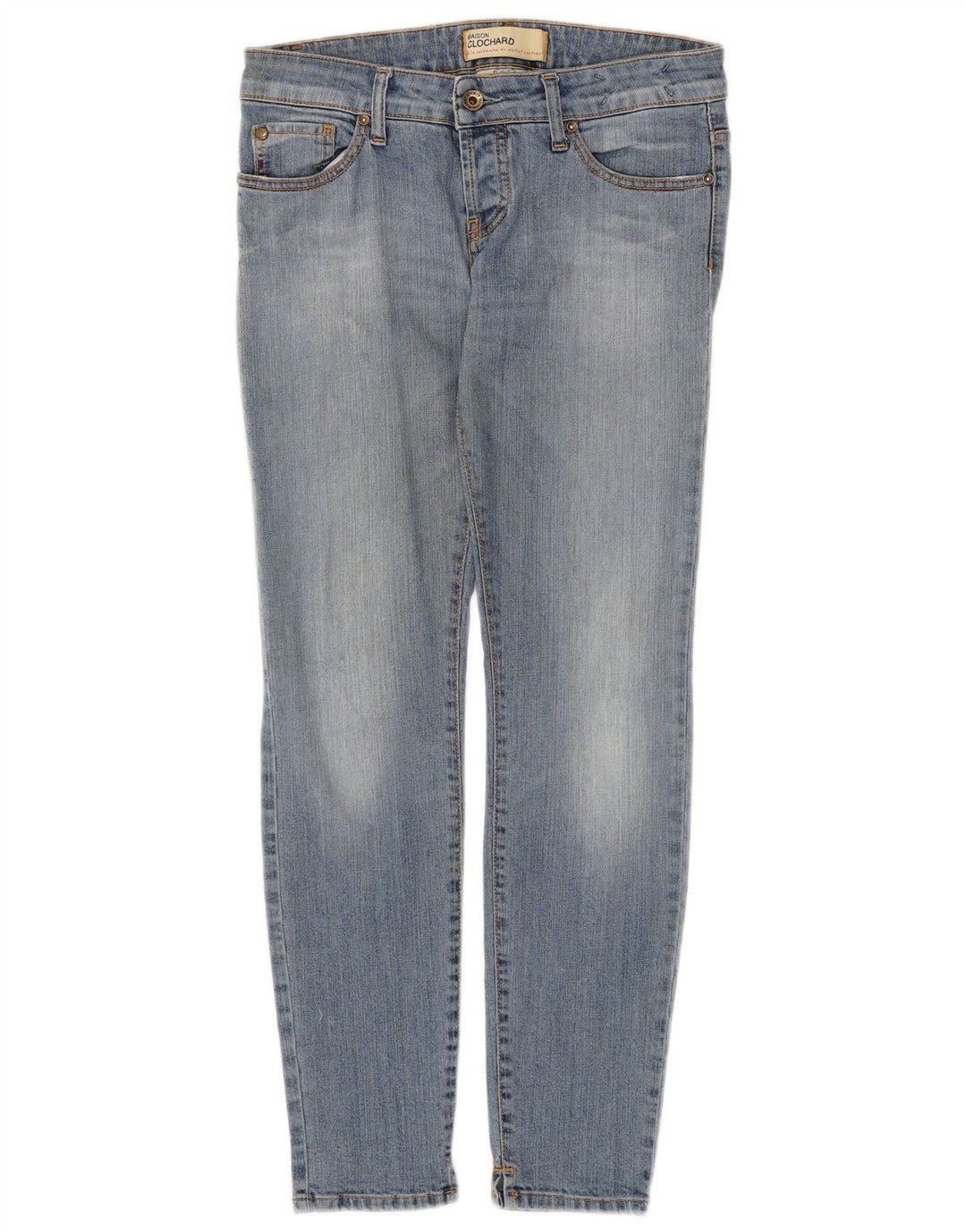 MAISON CLOCHARD Damen Slim Jeans W28 L29 Blaue Baumwolle