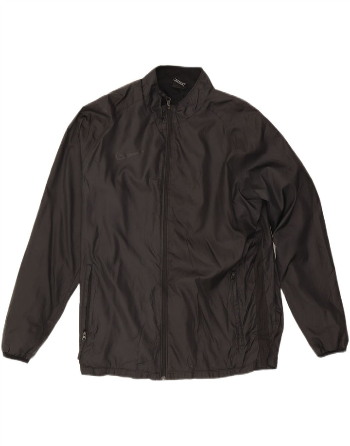 Nike Herren-Trainingsanzug-Oberteil, große Jacke aus schwarzem Polyester