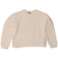 Zara Damen Crop Oversized Sweatshirt Pullover UK 10 Small Weiß Geometrisch