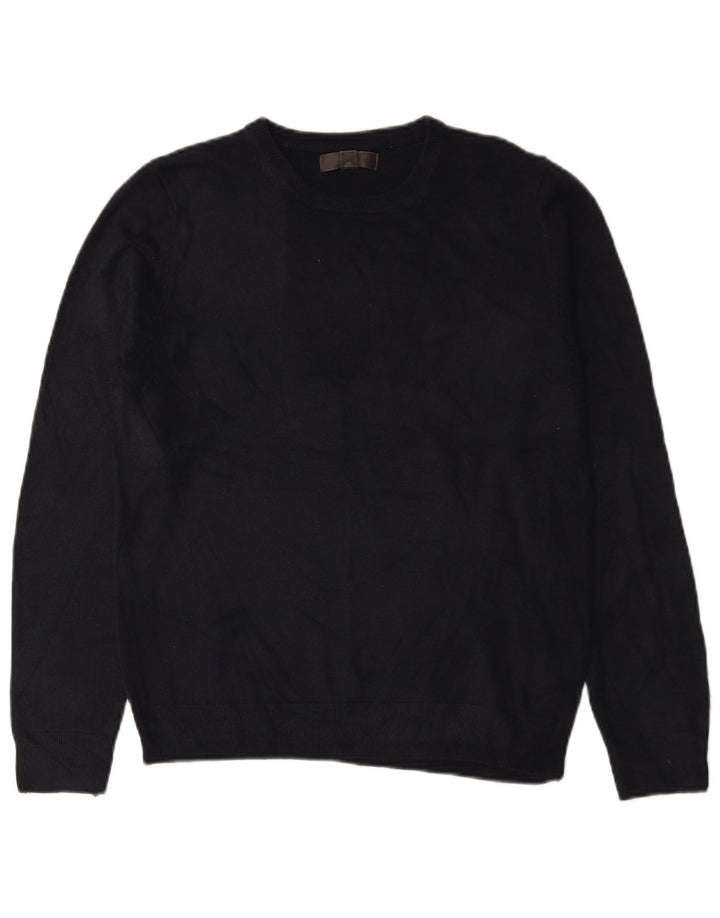 Marks & Spencer Herren-Pullover mit Rundhalsausschnitt, Mittelblau, Acryl