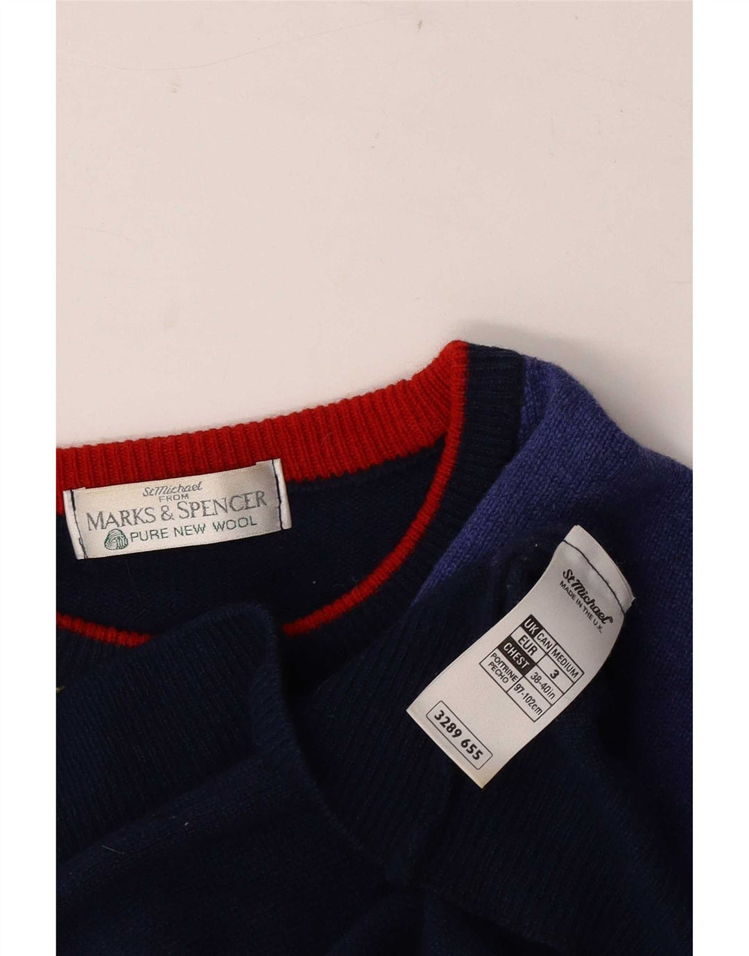 Marks & Spencer Herren-Pullover mit Rundhalsausschnitt, mittleres Marineblau