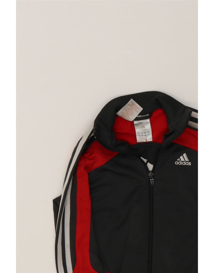 ADIDAS Boys Graphic Tracksuit Top Jacket 5-6 Years Black Colourblock Vintage Adidas and Second-Hand Adidas from Messina Hembry 