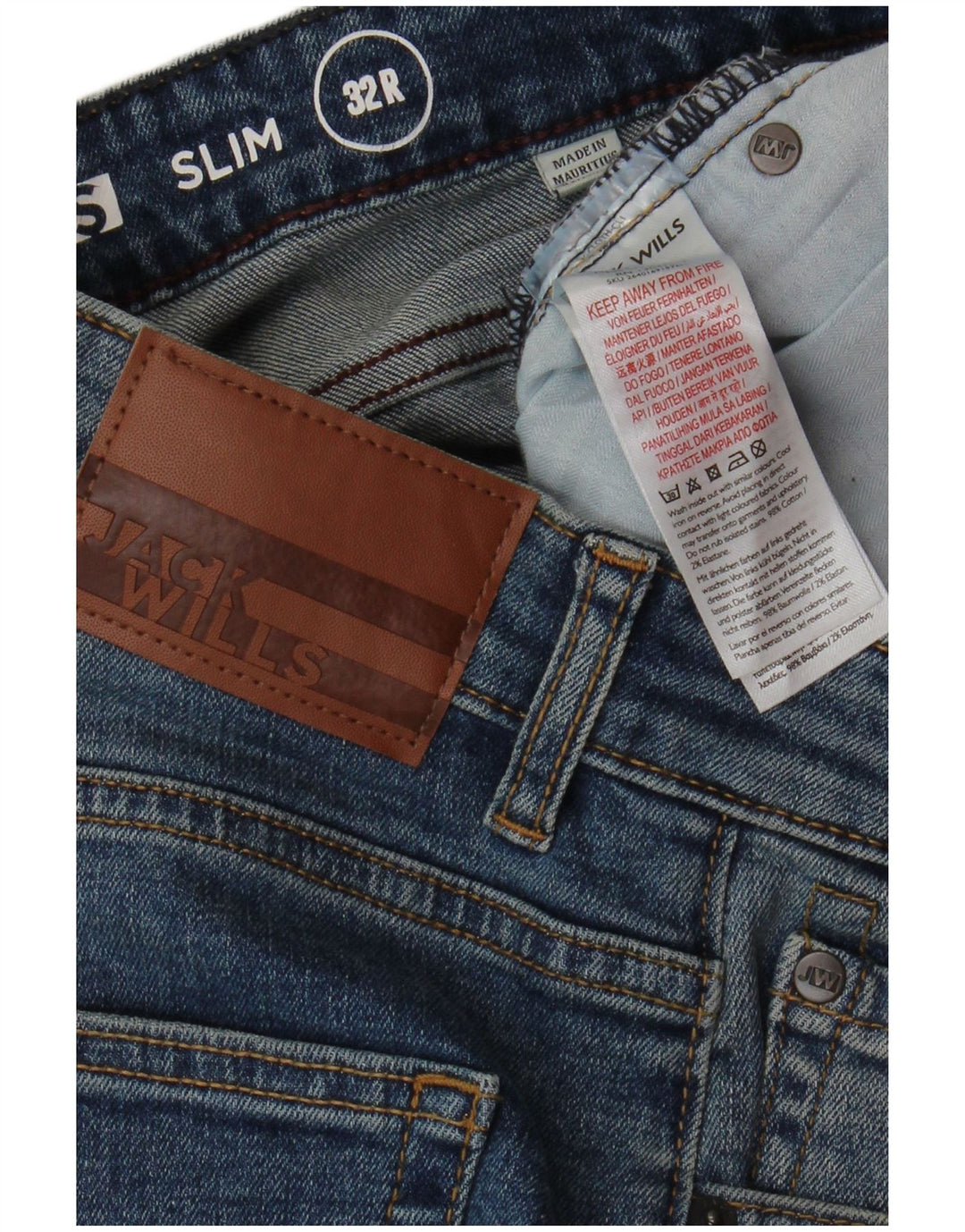 JACK WILLS Herren Slim Jeans W32 L32 Blaue Baumwolle