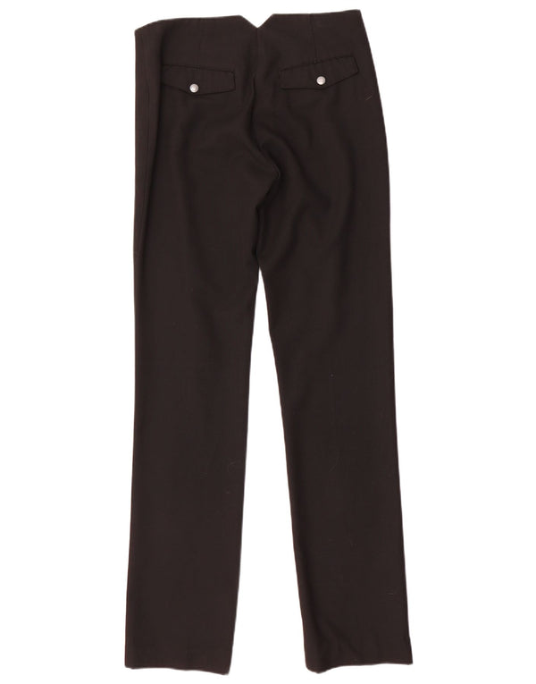 Armani Jeans Damen Gerade Chinohose UK 10 Small W28 L32 Schwarz