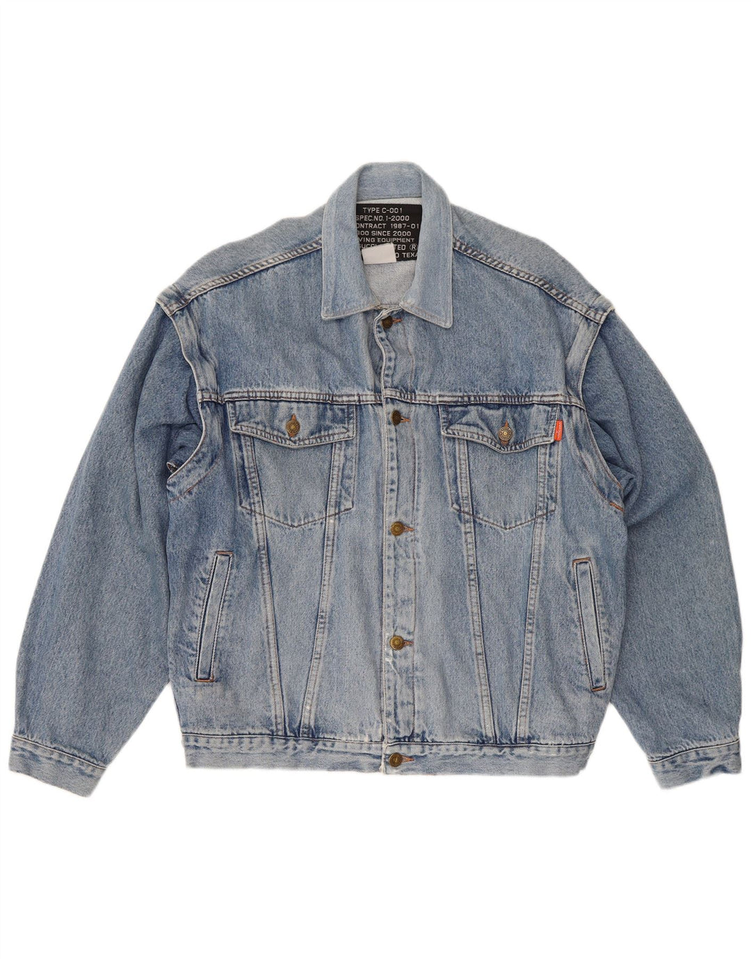 Casucci Herren-Jeansjacke mit normaler Passform, UK 38, Mittelblau