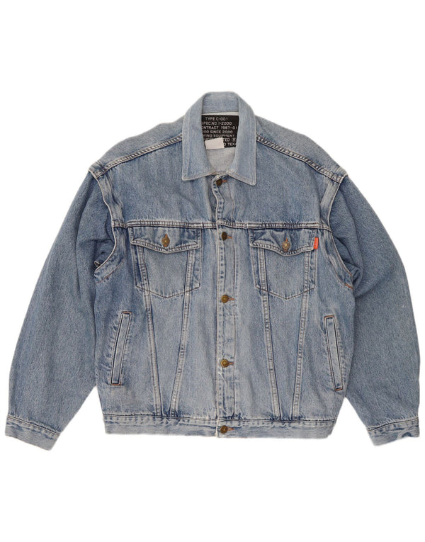 Casucci Herren-Jeansjacke mit normaler Passform, UK 38, Mittelblau