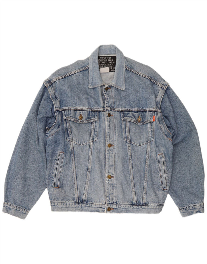 Casucci Herren-Jeansjacke mit normaler Passform, UK 38, Mittelblau