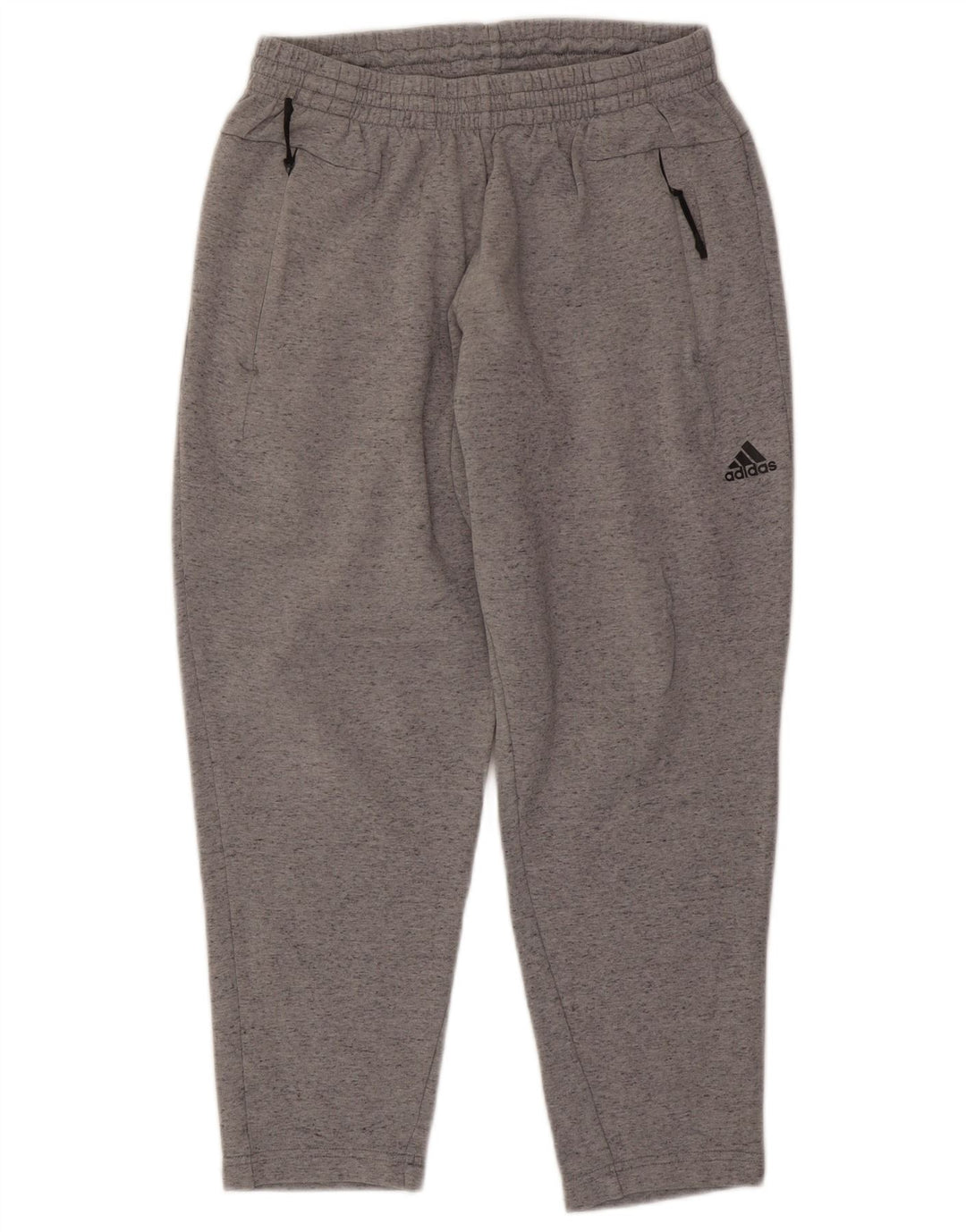 Adidas Herren-Trainingshose aus mittelgrau gefleckter Baumwolle