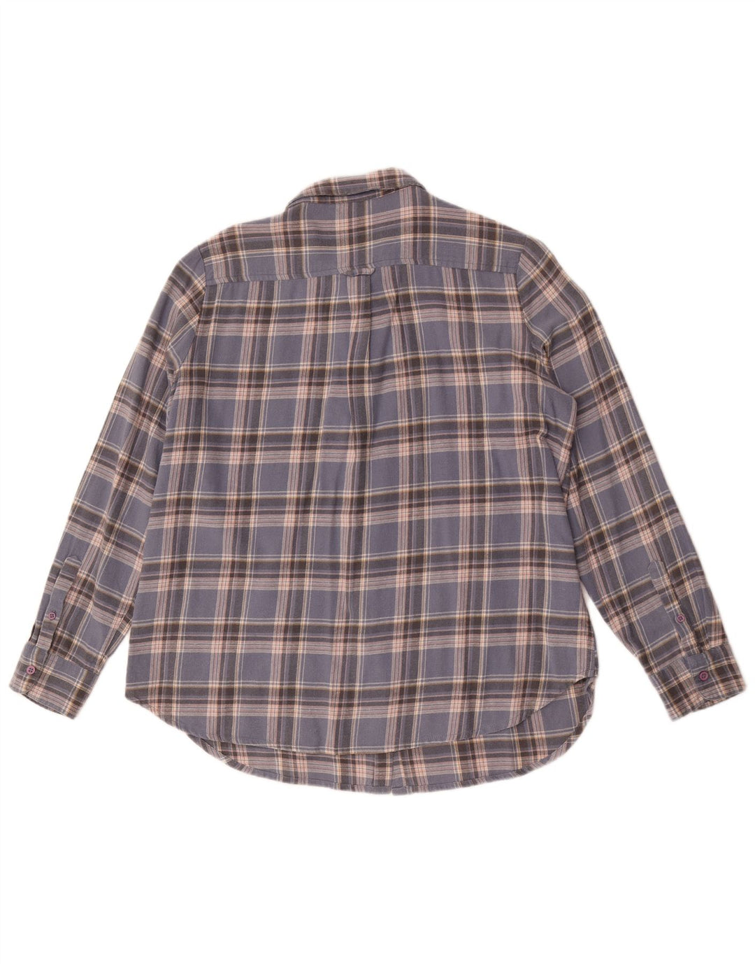 Fat Face Damen Flanellhemd UK 12 Mittelblau karierte Baumwolle