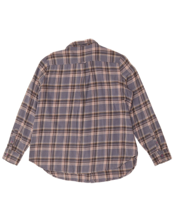 Fat Face Damen Flanellhemd UK 12 Mittelblau karierte Baumwolle