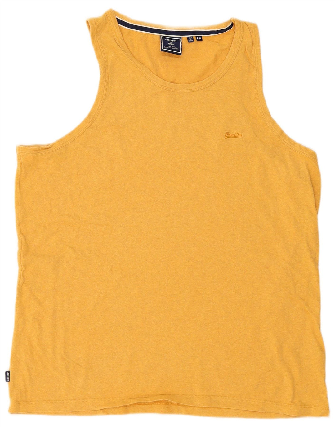 Superdry Herren-Trägershirt 2XL aus gelber Baumwolle