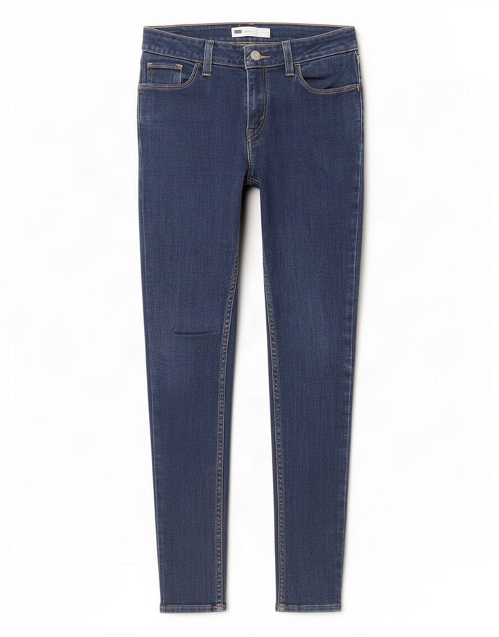 Levi's Damen-Leggings, verkürzte Jeans, W29, L26, blaue Baumwolle