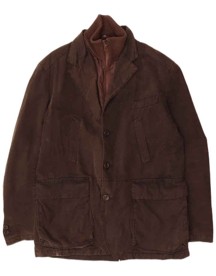 Marlboro Classics Herren-Utility-Jacke EU 56 3XL Khaki Baumwolle